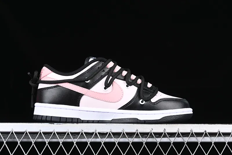 All Categories Nk SB Dunk Series Nk SB Dunk Low Low-top Sneakers Nk Dunk Low Tokyo Raspberry Black Pink Customized Deconstructed Strap Casual Sneakers CW1590-100